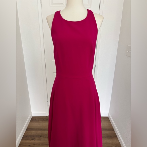 NWT Karen Millen Magenta Fluid Midi Dress UK Size 10 US Size 6 - Picture 5 of 16